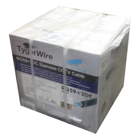 Homevision Technology TygerWire 500-Ft RG59 Coaxial Cable with 2 Power Cable-95 percent Braid-FT4-CMR-CSA-UL- Black RG5951500B